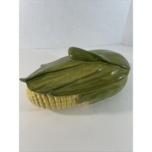 VTG Shawnee Pottery Corn King Covered 1.5 Qt Casserole & Lid #74 USA Husk & Cob